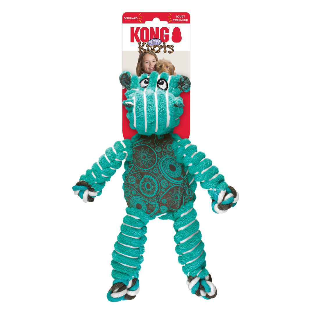 KONG Floppy Knot Dog Toy Hippo Medium/Large