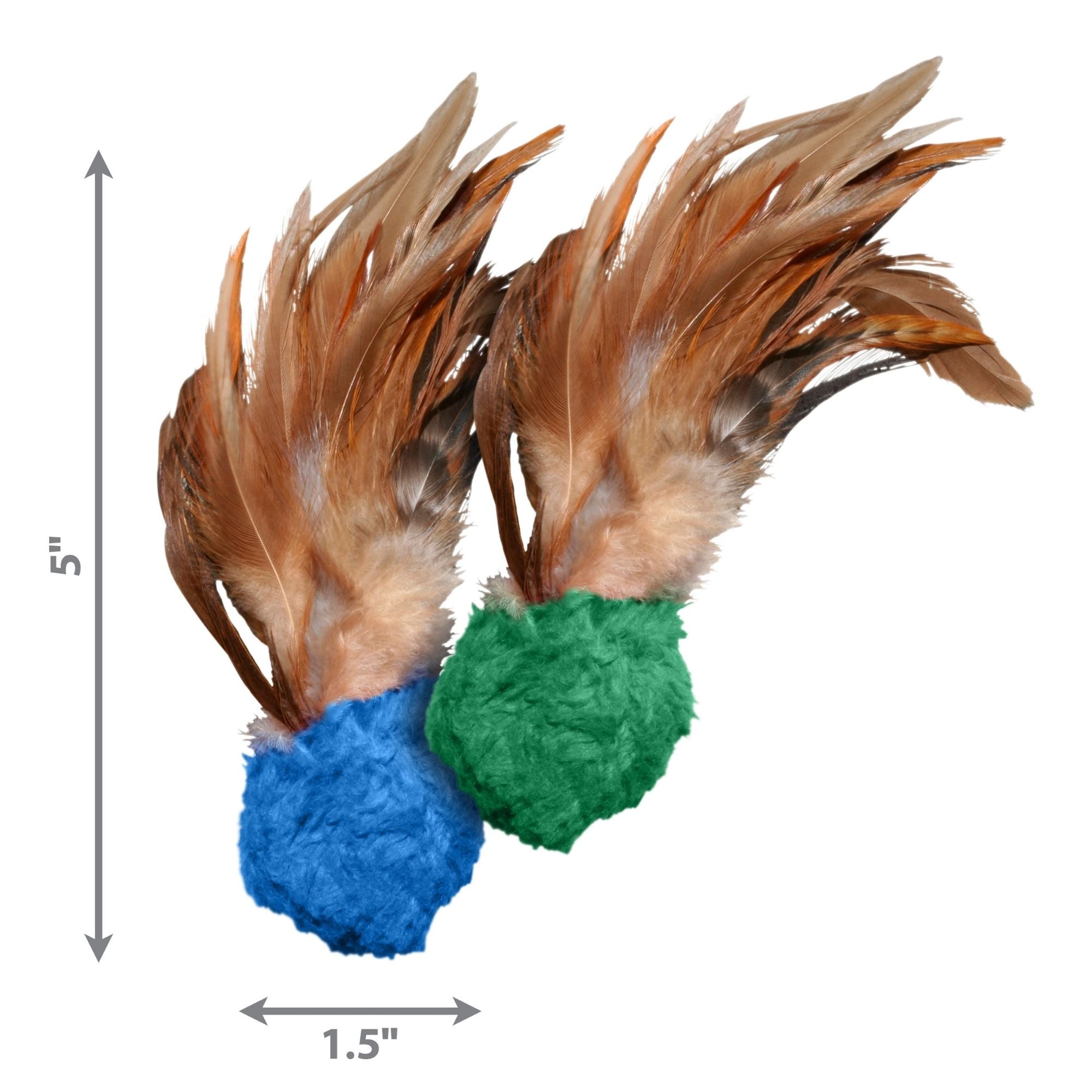KONG Naturals Crinkle Ball With Feathers Cat Toy 1ea/2 pk