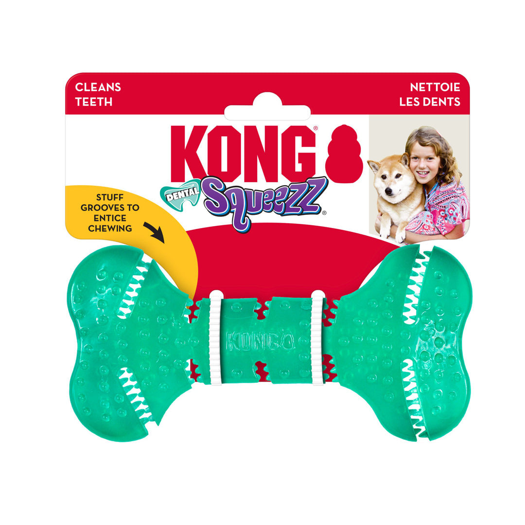 KONG Squeezz Dental Bone Dog Chew Medium