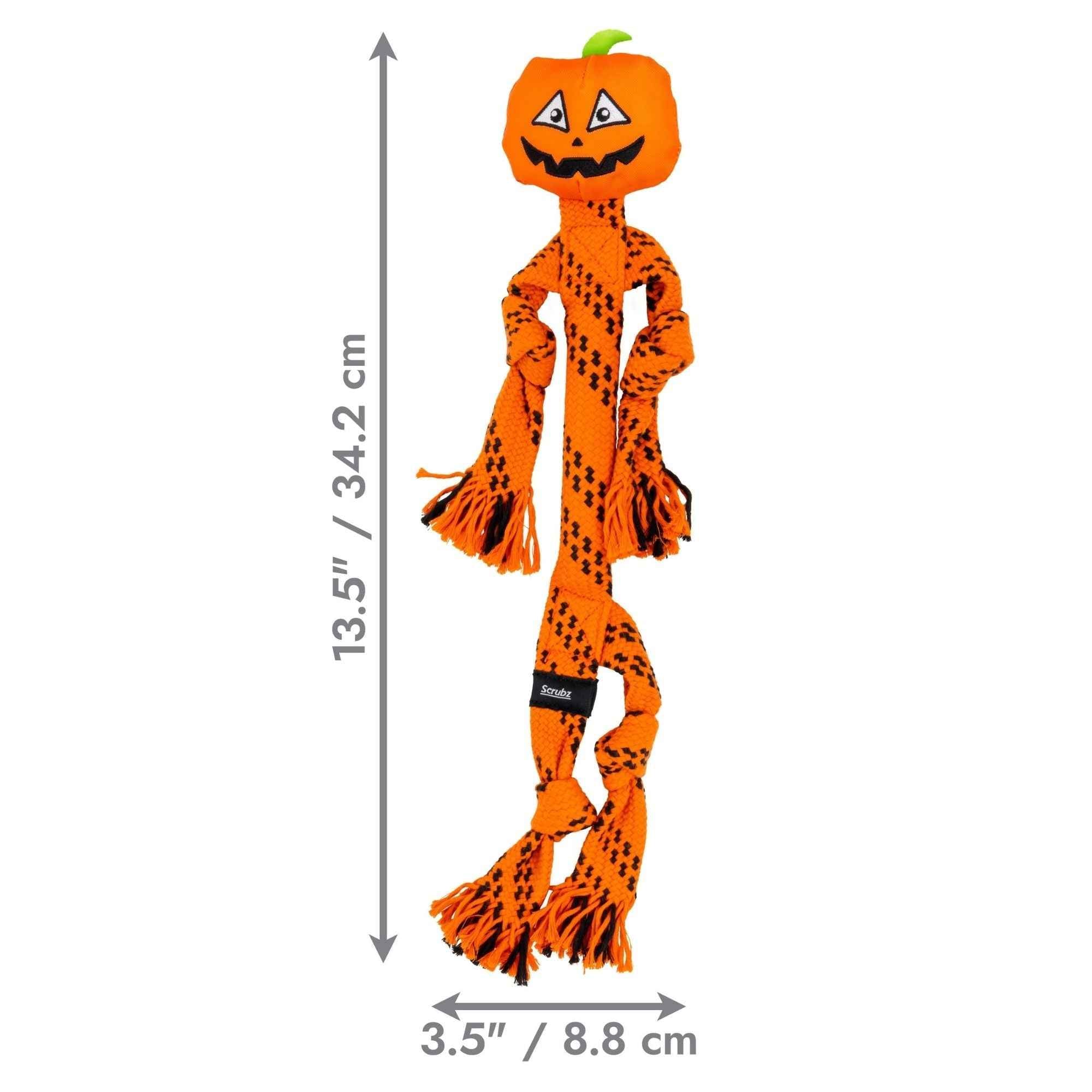 KONG Halloween Scrubz Jack-o-Lantern Dog Toy Orange 1ea/MD
