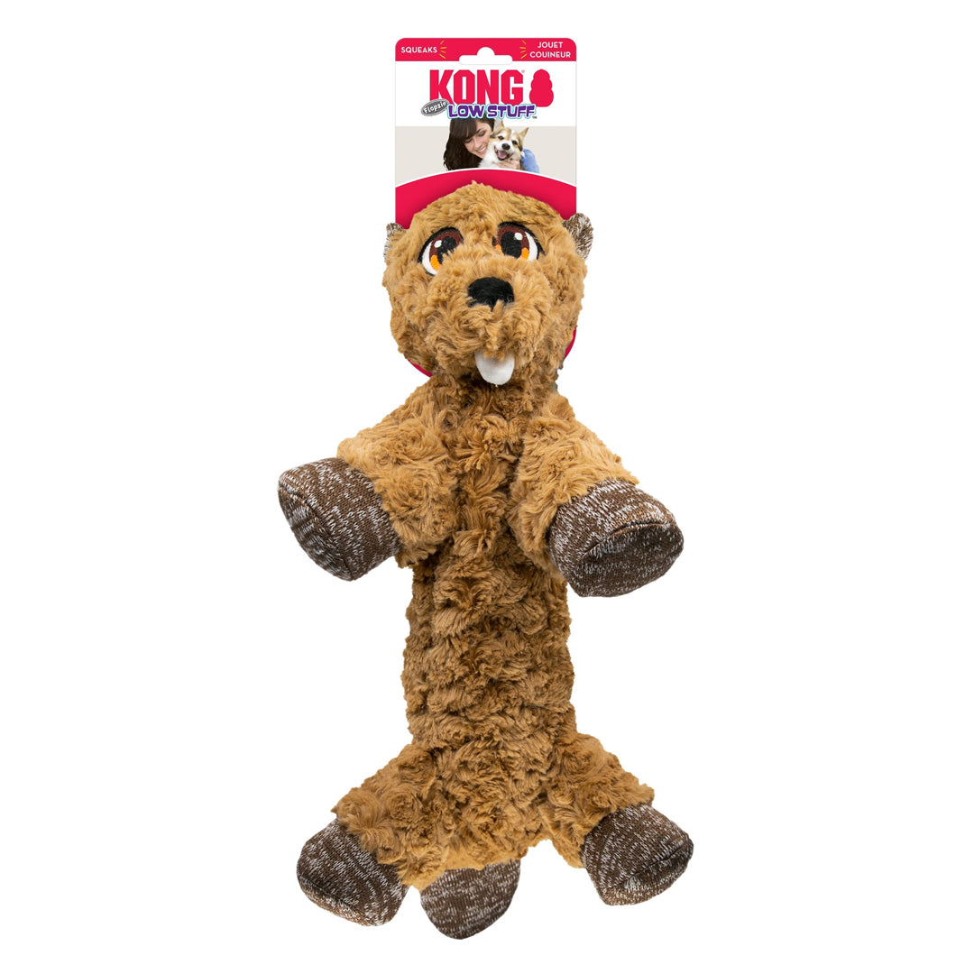 KONG Low Stuff Flopzie Beaver Dog Toy Medium