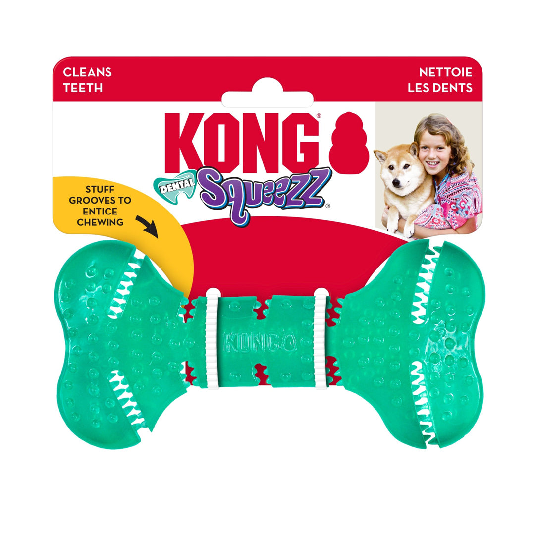 KONG Squeezz Dental Roller Bone Dog Chew X-Small/Small