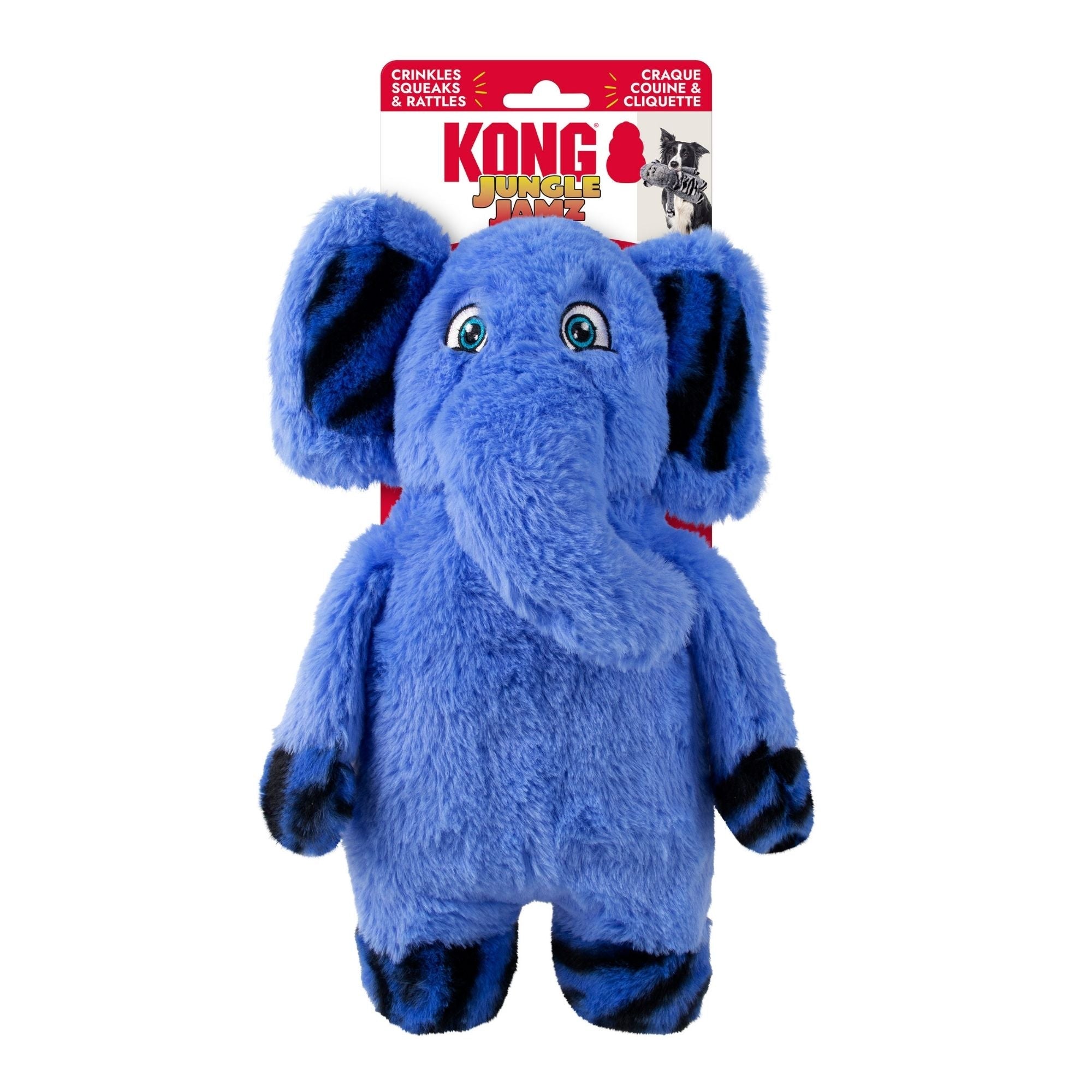 KONG Jungle Jamz Elephant Dog Toy Blue 1ea/One Size