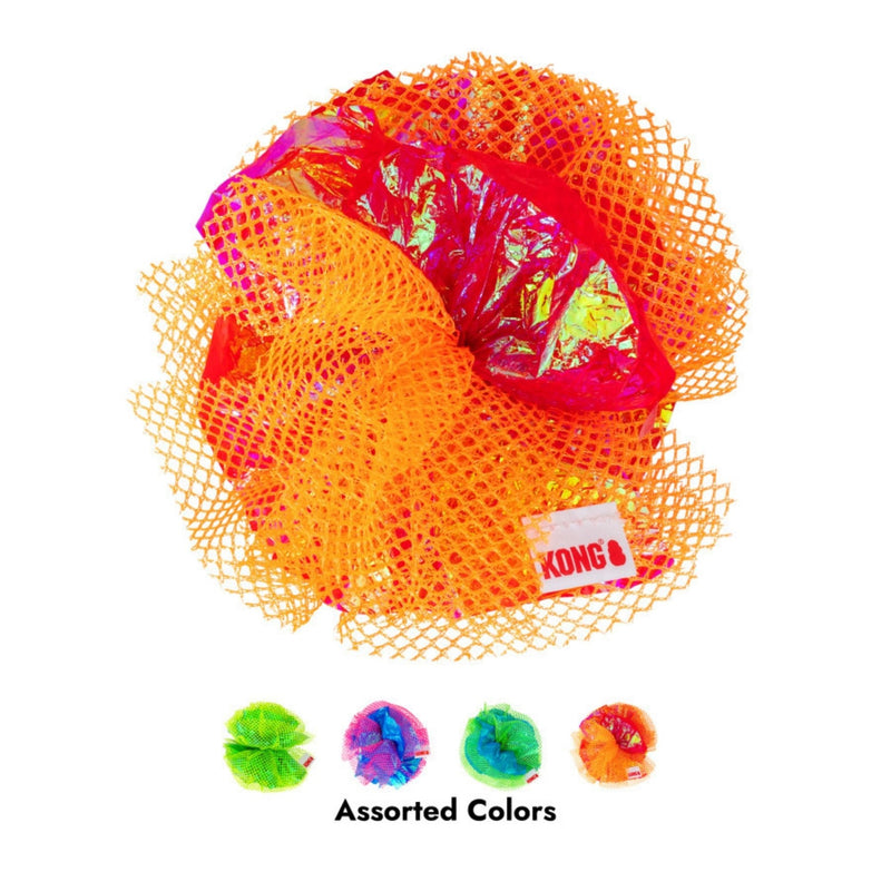 KONG Crackles Fluff Balls Cat Toy Assorted, 1ea/2 pk, One Size