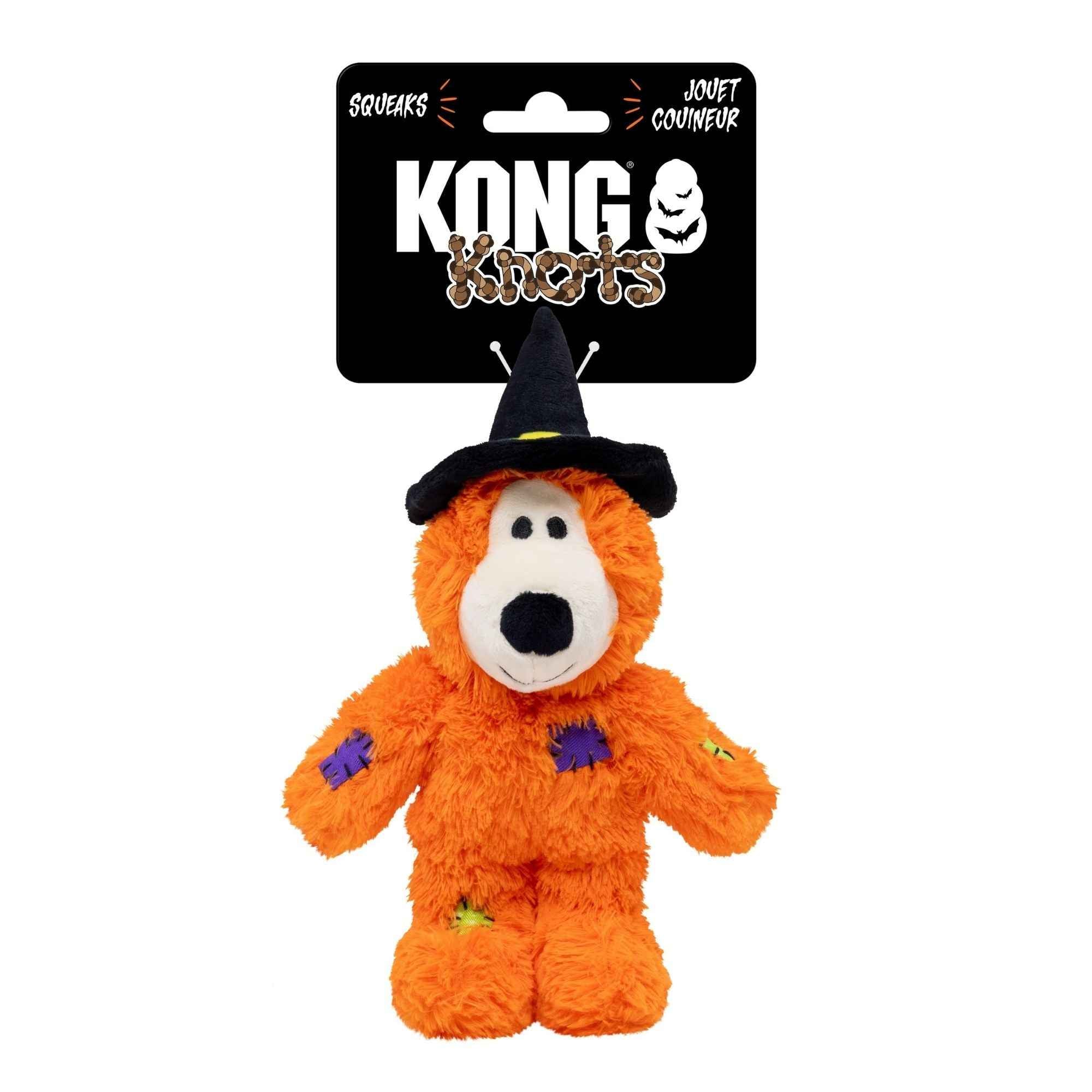 KONG Halloween Wild Knots Witch Bear Dog Toy Orange 1ea/SM, MD