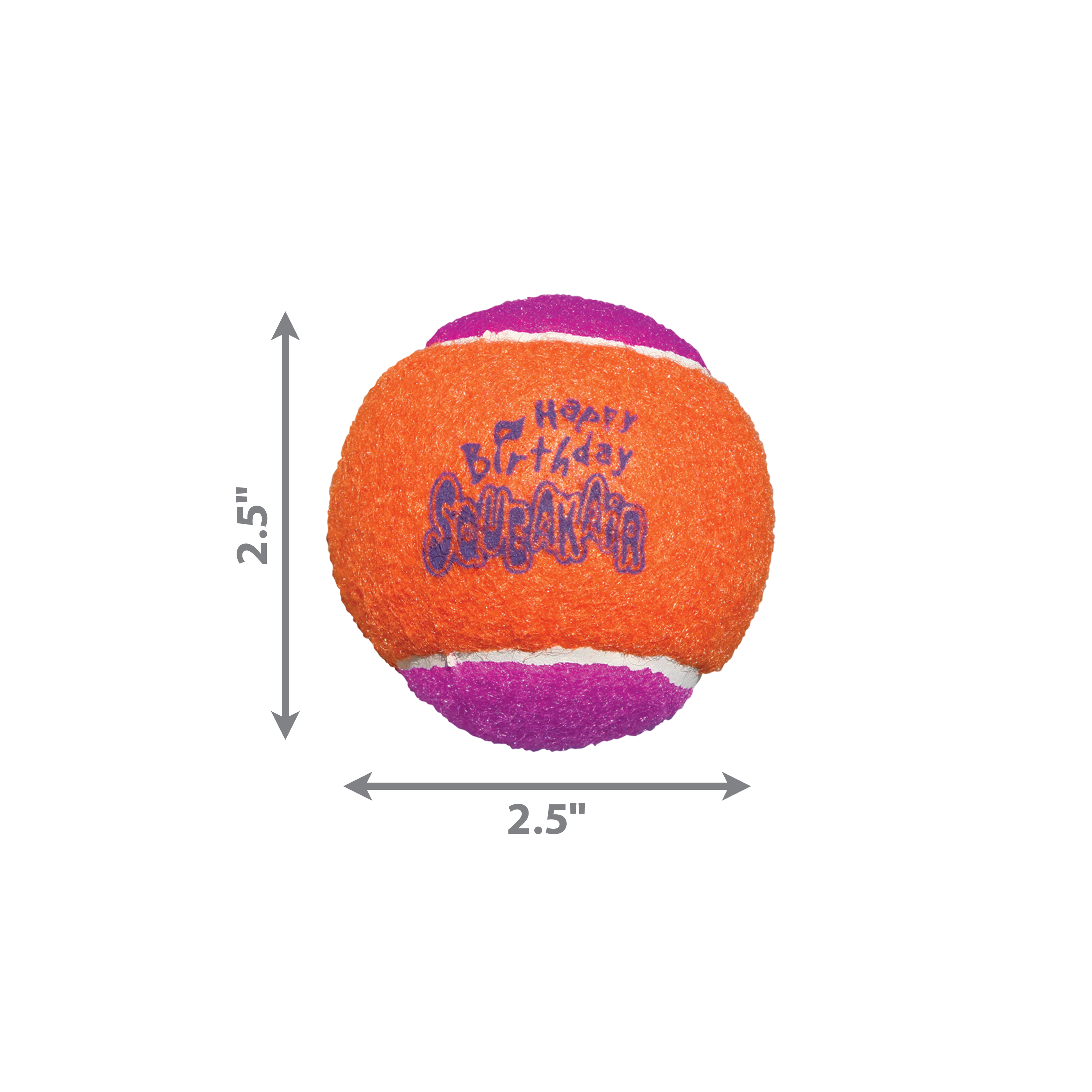 KONG Air Dog Squeaker Dog Toy Birthday Balls Assorted 1ea/3 pk, MD