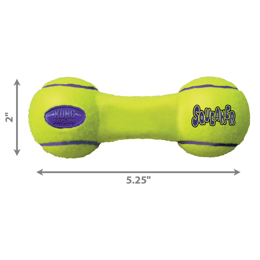 KONG AirDog Squeaking Tennis Dumbbell Dog Toy Small