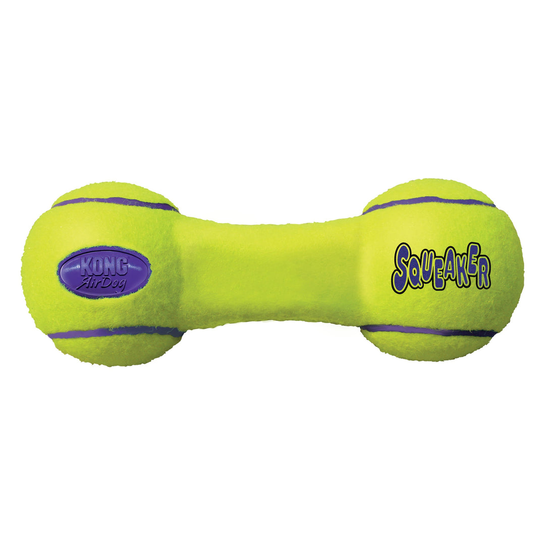 KONG AirDog Squeaking Tennis Dumbbell Dog Toy Medium