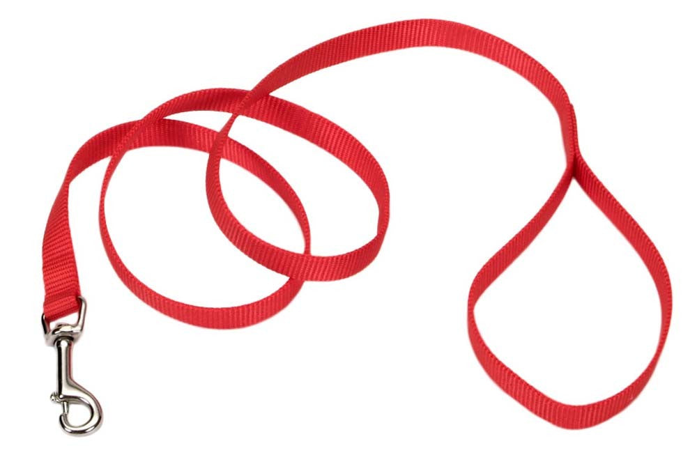 Coastal Single-Ply Nylon Dog Leash Red 5/8X6ft