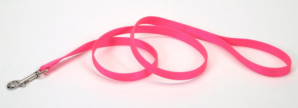 Coastal Single-Ply Nylon Dog Leash Neon Pink 3/4X4ft