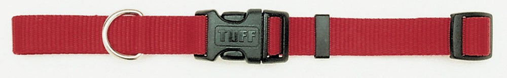 Coastal Adjustable Nylon Dog Collar with Plastic Buckle Dog Collar Red 3/8X8-12in