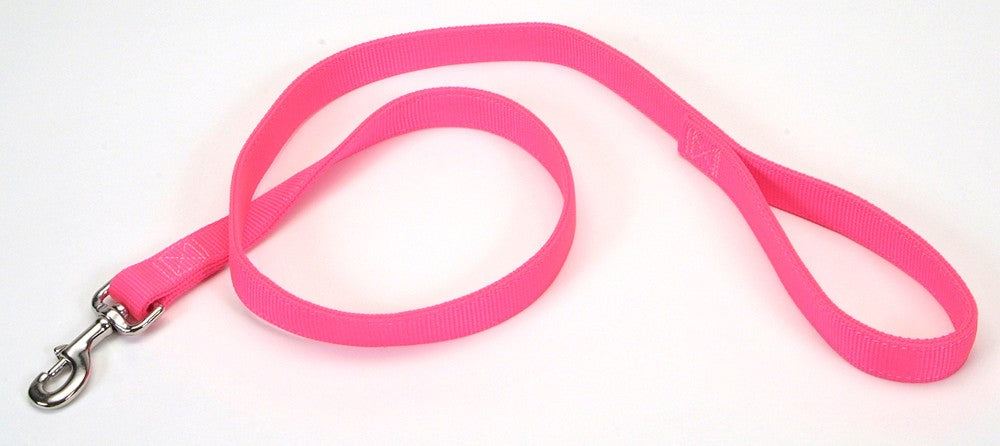 Coastal Double-Ply Nylon Dog Leash Neon Pink 1X4ft