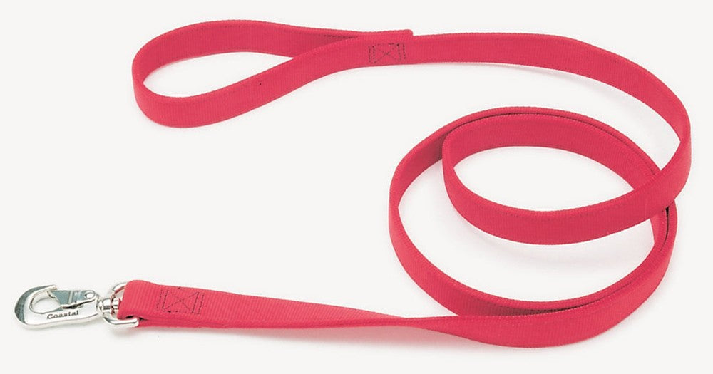 Coastal Double-Ply Nylon Dog Leash Red 1X6ft