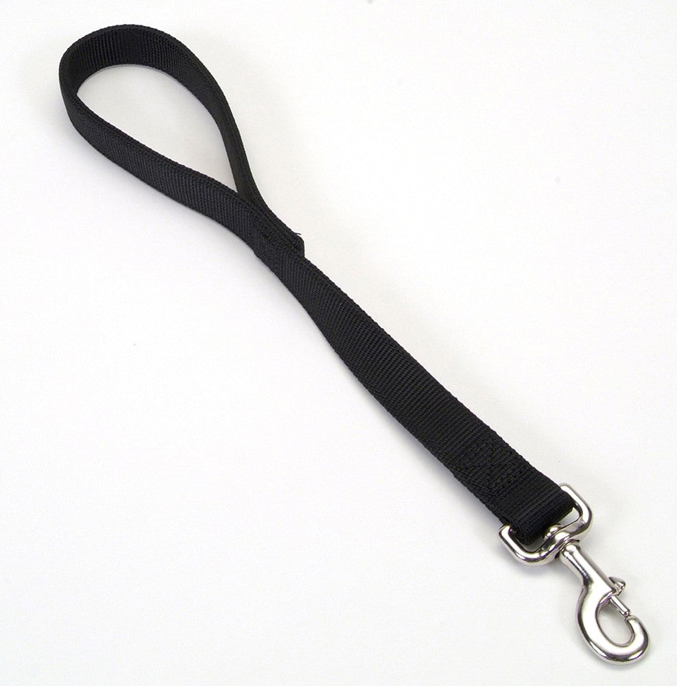 Coastal Double-Ply Nylon Traffic Dog Leash Black 1X24in