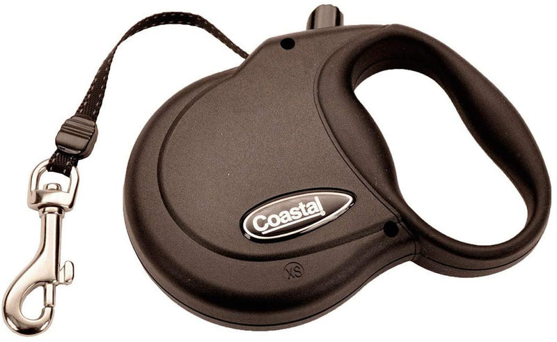 Coastal Retractable Dog Leash Black, 1ea/12 ft, XS