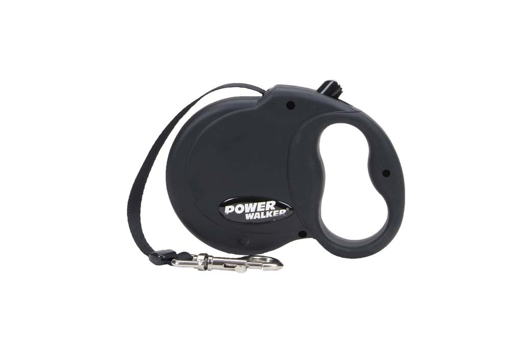 Coastal Power Walker Retractable Dog Leash Black Small up to 32lbs