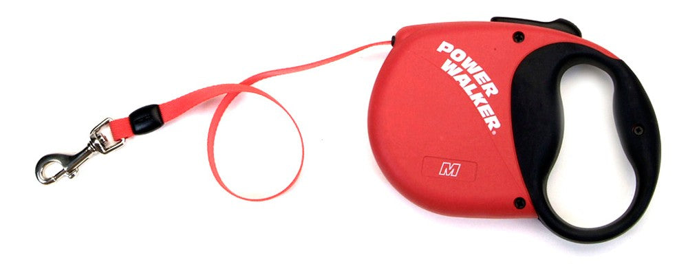 Coastal Power Walker Retractable Dog Leash Red Medium up to 64lbs