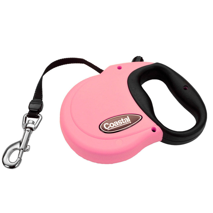 Coastal Power Walker Retractable Dog Leash Pink Medium up to 64lb
