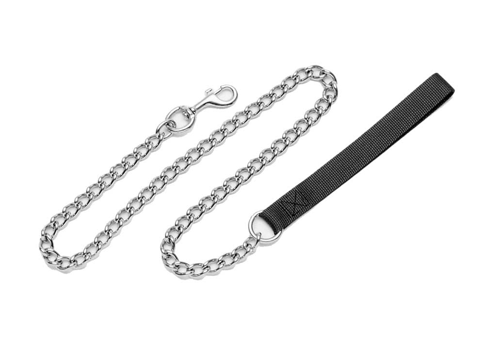 Coastal Titan Chain Dog Leash with Nylon Handle Black 3.0mmX4ft