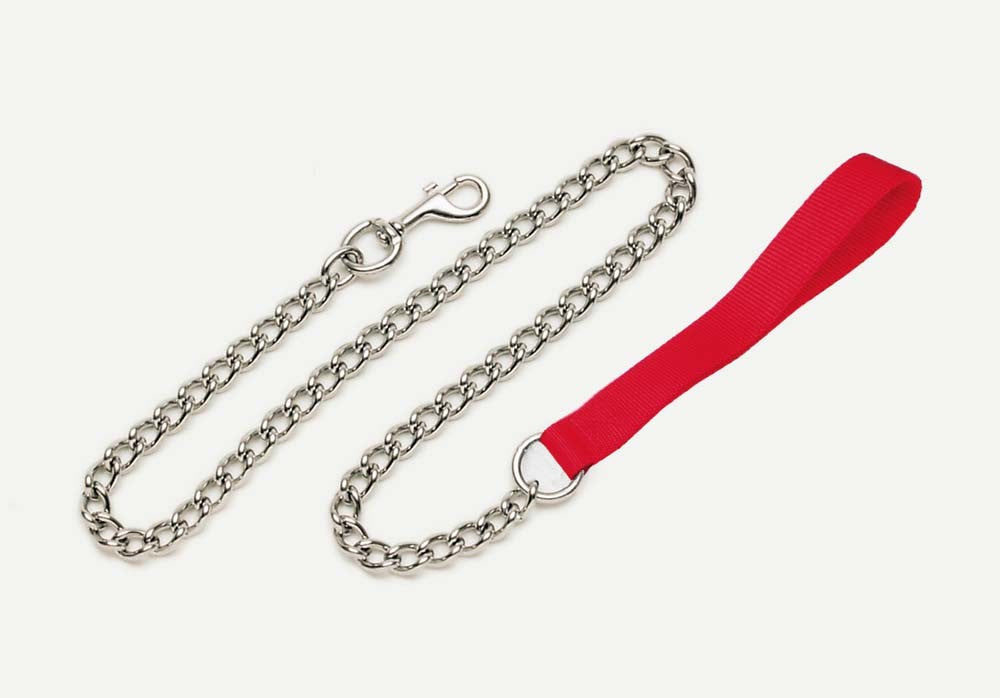 Coastal Titan Chain Dog Leash with Nylon Handle Red 3.0mmX4ft