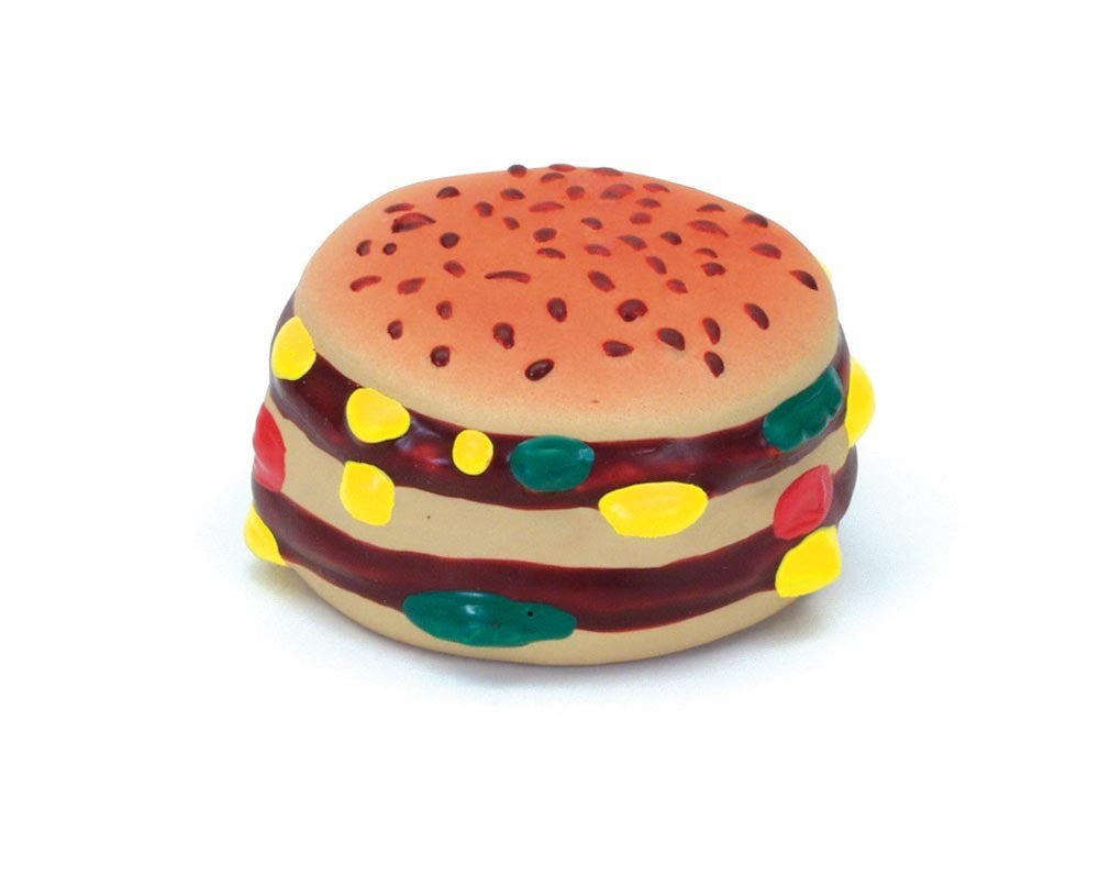 Coastal Rascals Latex hamburger Dog Toy 2.5in