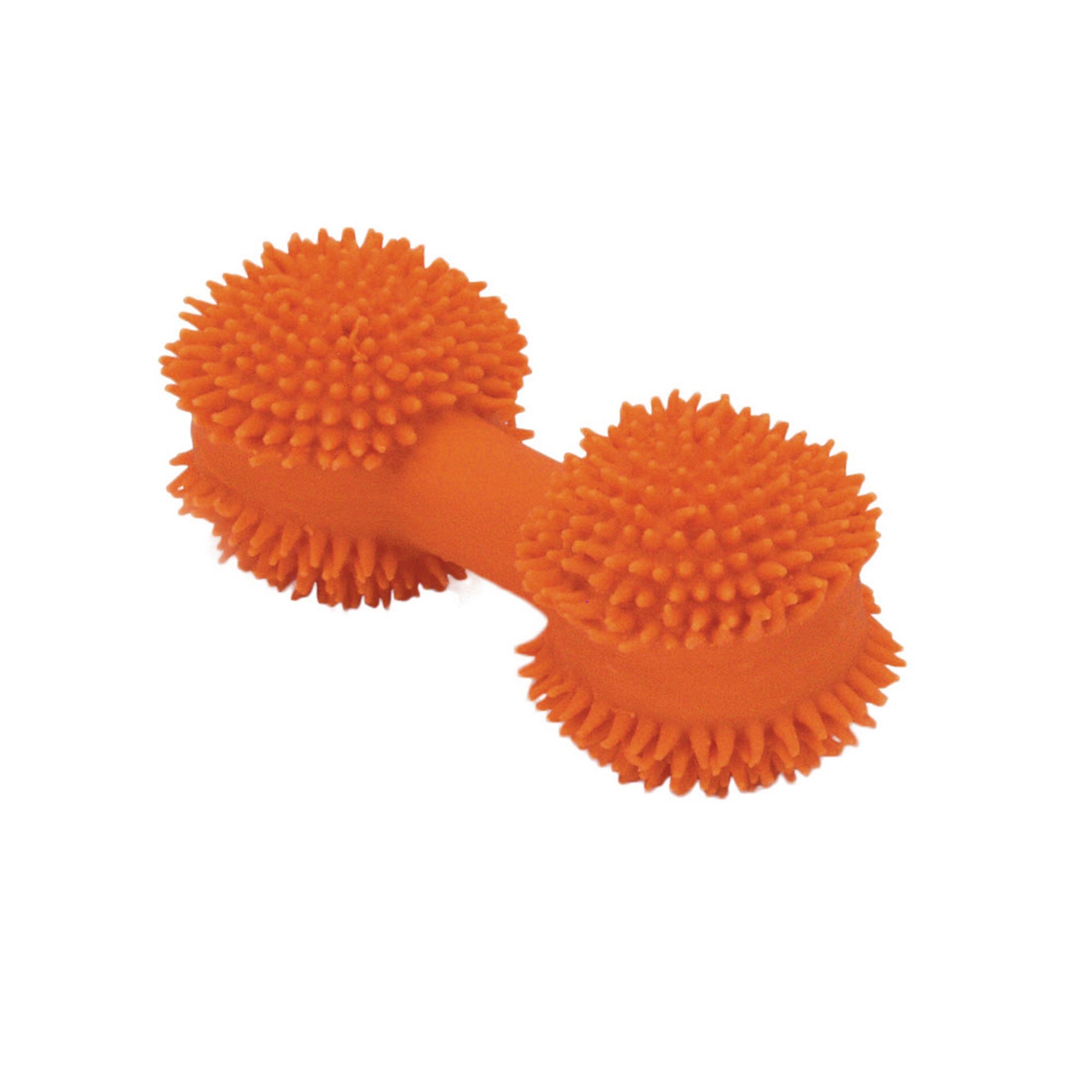Coastal Rascals Latex Spiny Dumbbell Dog Toy Orange 3in