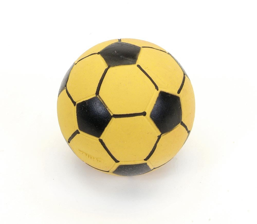 Coastal Rascals Latex Soccerball Dog Toy Yellow 3in