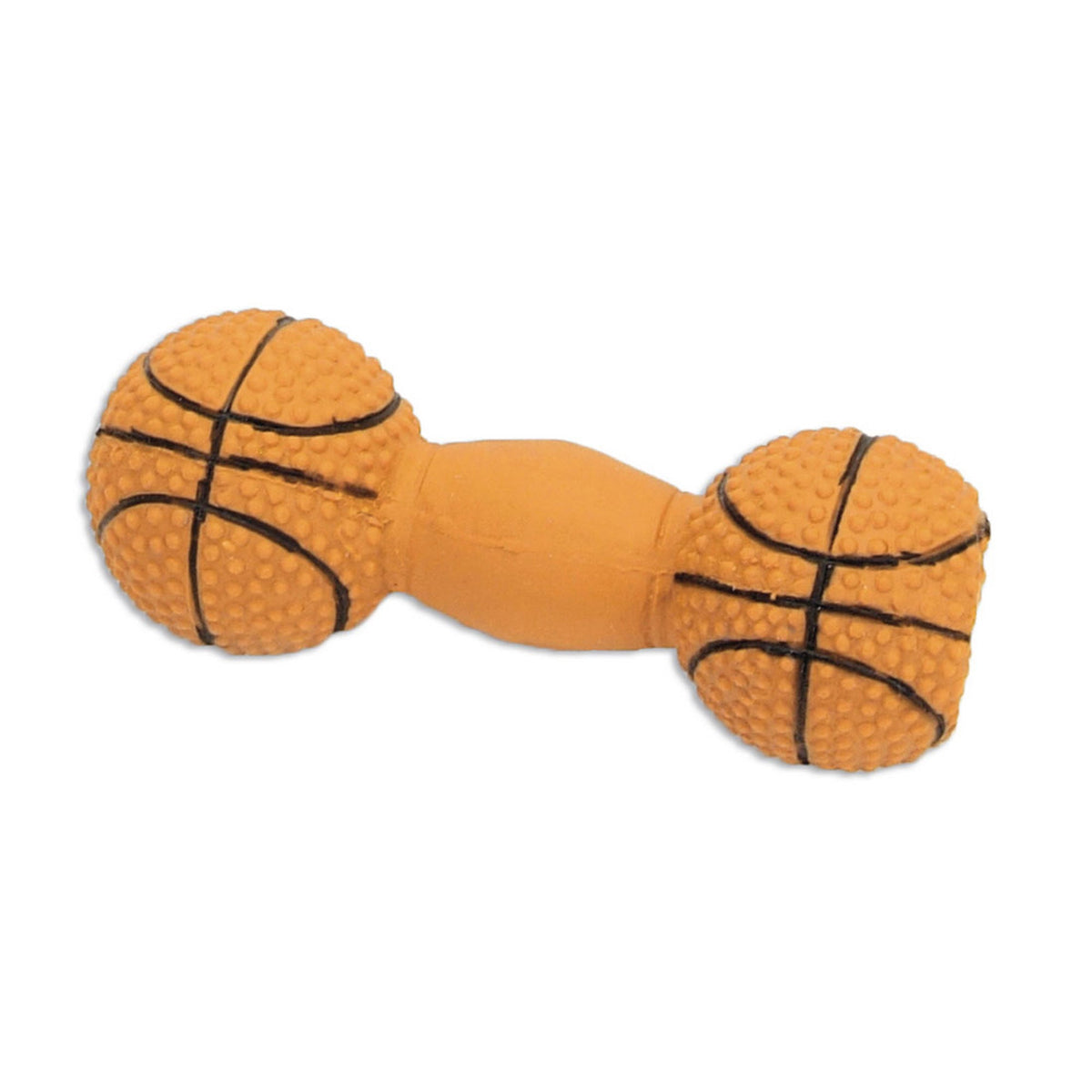 Coastal Rascals Latex Basketball Dumbbell Dog Toy 4in