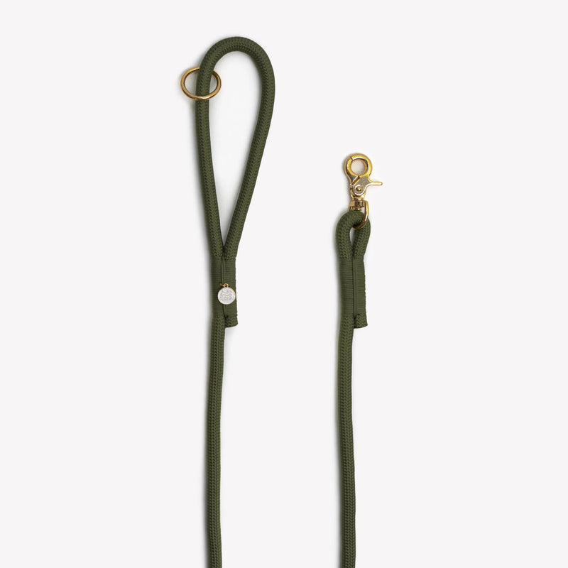 'Moss Green' - Braided Rope Leash