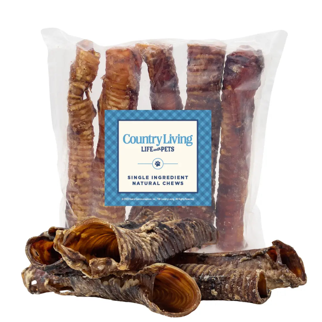 Country Living All-Natural Beef Trachea Dog Treats, Protein-Packed Chews – 12 Inches (5-Pack) American Pet Supplies