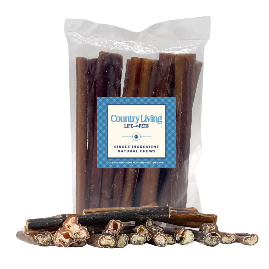 Country Living All-Natural Beef Bully Stick Dog Treats – Nutrient-Rich, and High-Protein – 12-Inch Standard (25/case) American Pet Supplies