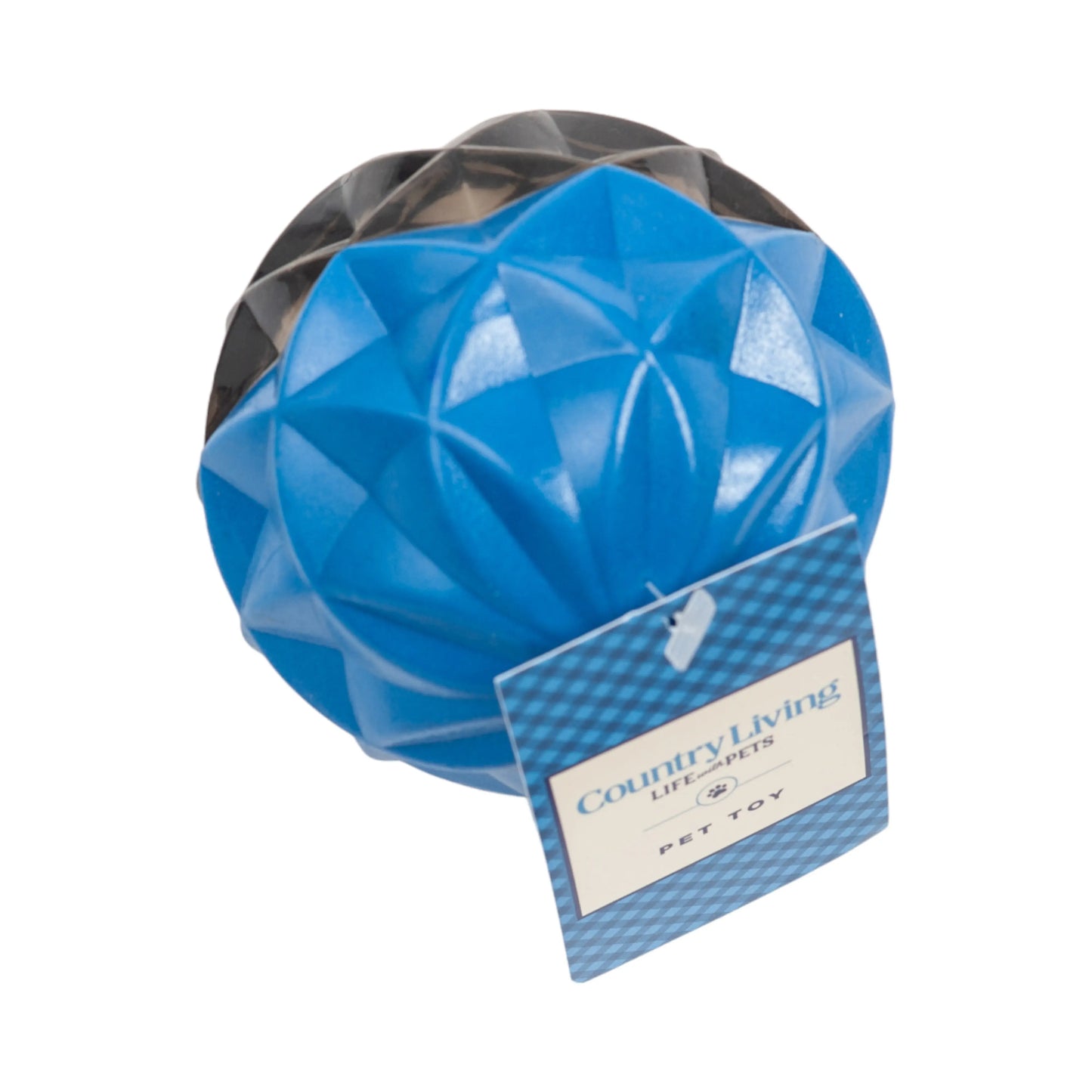 Country Living Geometric Textured Ball Dog Chew Toy, Interactive Rubber Toy for Mental Stimulation – Large American Pet Supplies