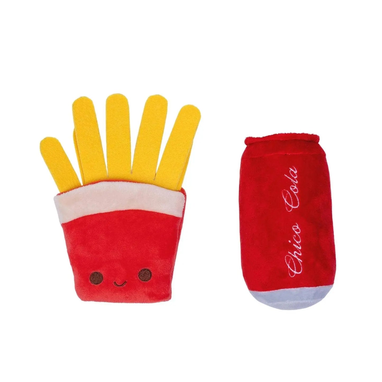 Cola & Fries Plush Dog Toy Gift Set – with Squeaker & Crinkle Paper for Fun Play American Pet Supplies