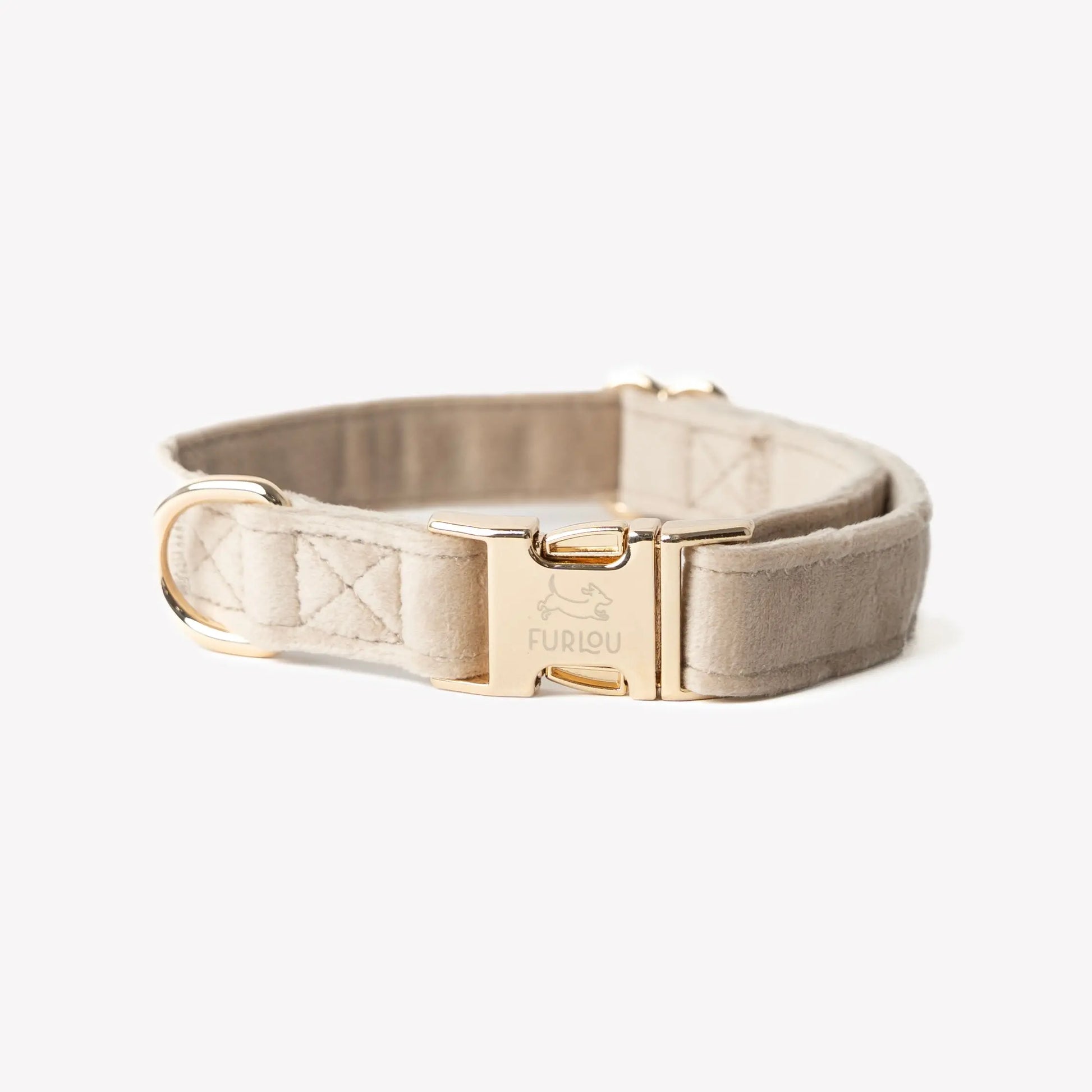 'Sand' - Velvet Dog Collar FURLOU