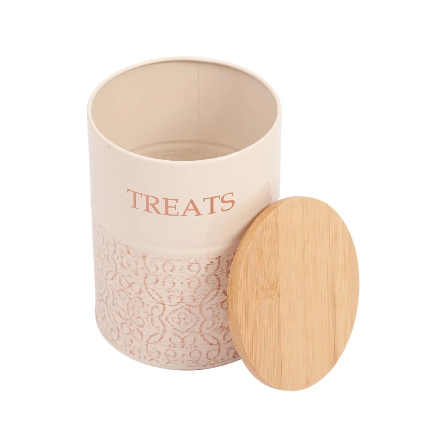 Country Living Dog Treat Canisters - Set of 2 Carbon Steel Jars with Bamboo Lids – White Swan American Pet Supplies