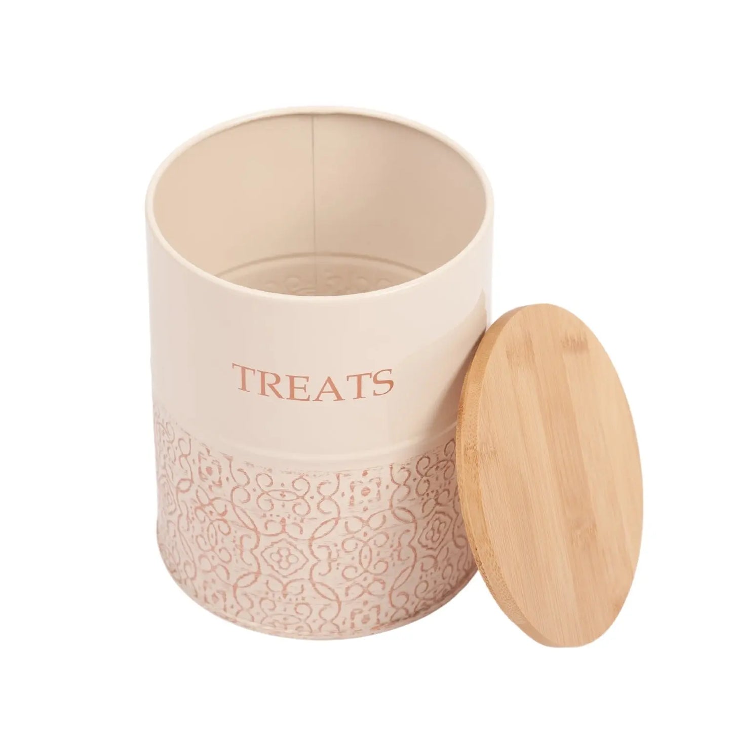 Country Living Dog Treat Canisters - Set of 2 Carbon Steel Jars with Bamboo Lids – White Swan American Pet Supplies