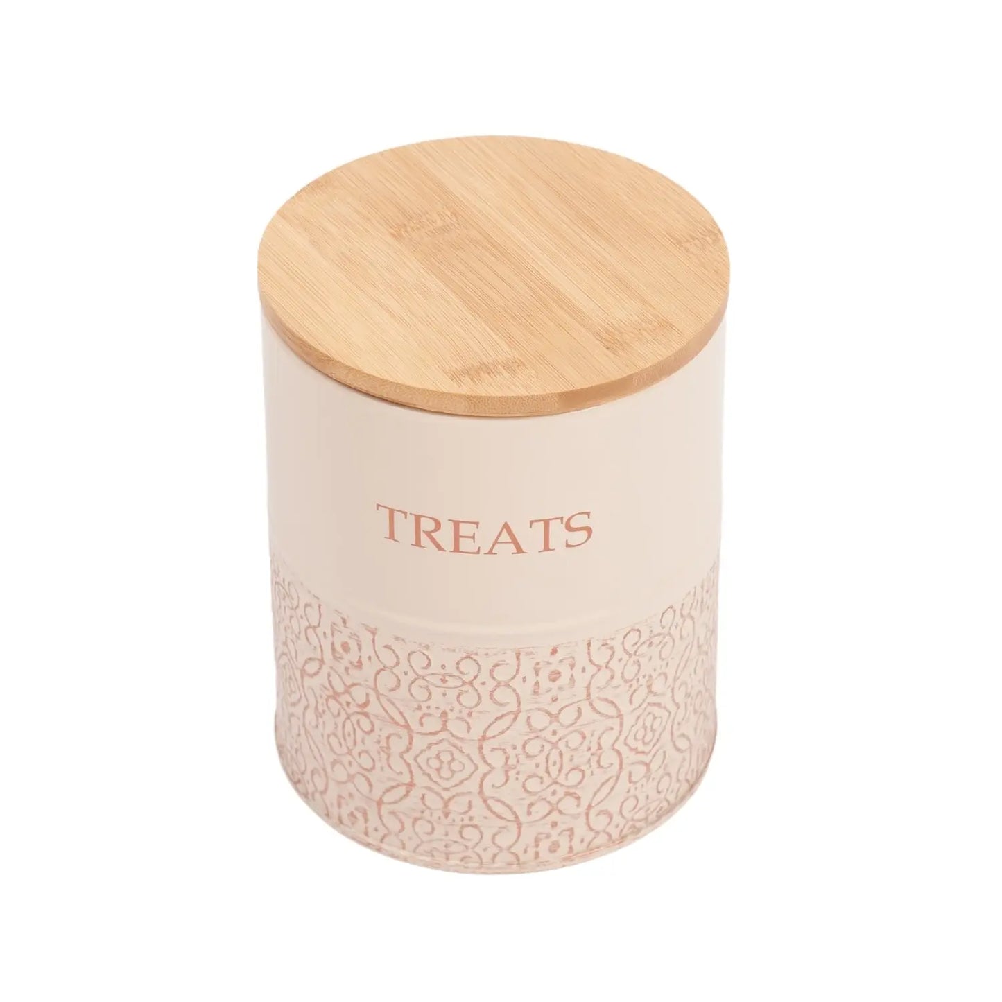 Country Living Dog Treat Canisters - Set of 2 Carbon Steel Jars with Bamboo Lids – White Swan American Pet Supplies