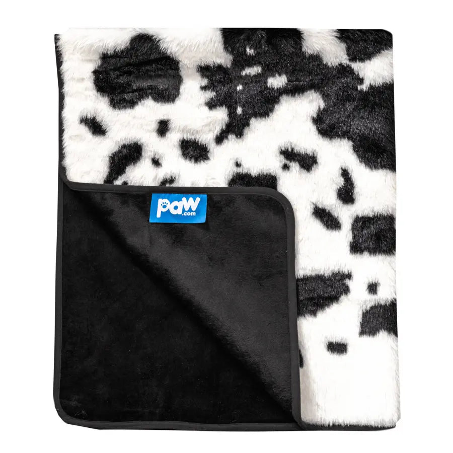 PupProtector™ Waterproof Throw Blanket - Black Faux Cowhide Paw.com
