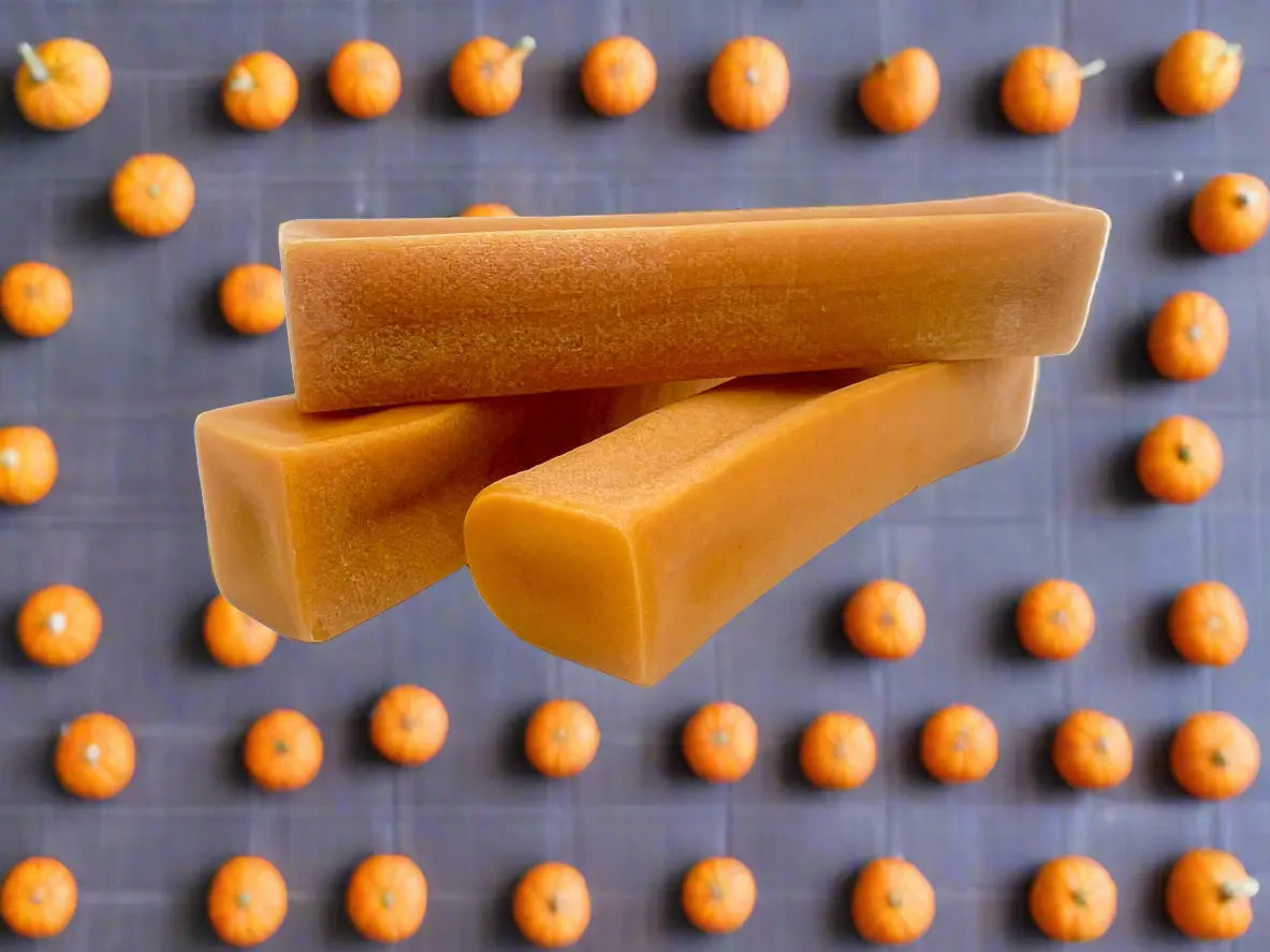 Pumpkin Flavored Yak Cheese Chew - made with REAL PUMPKIN Puree - Single Chief’s Treats and Pet Supplies