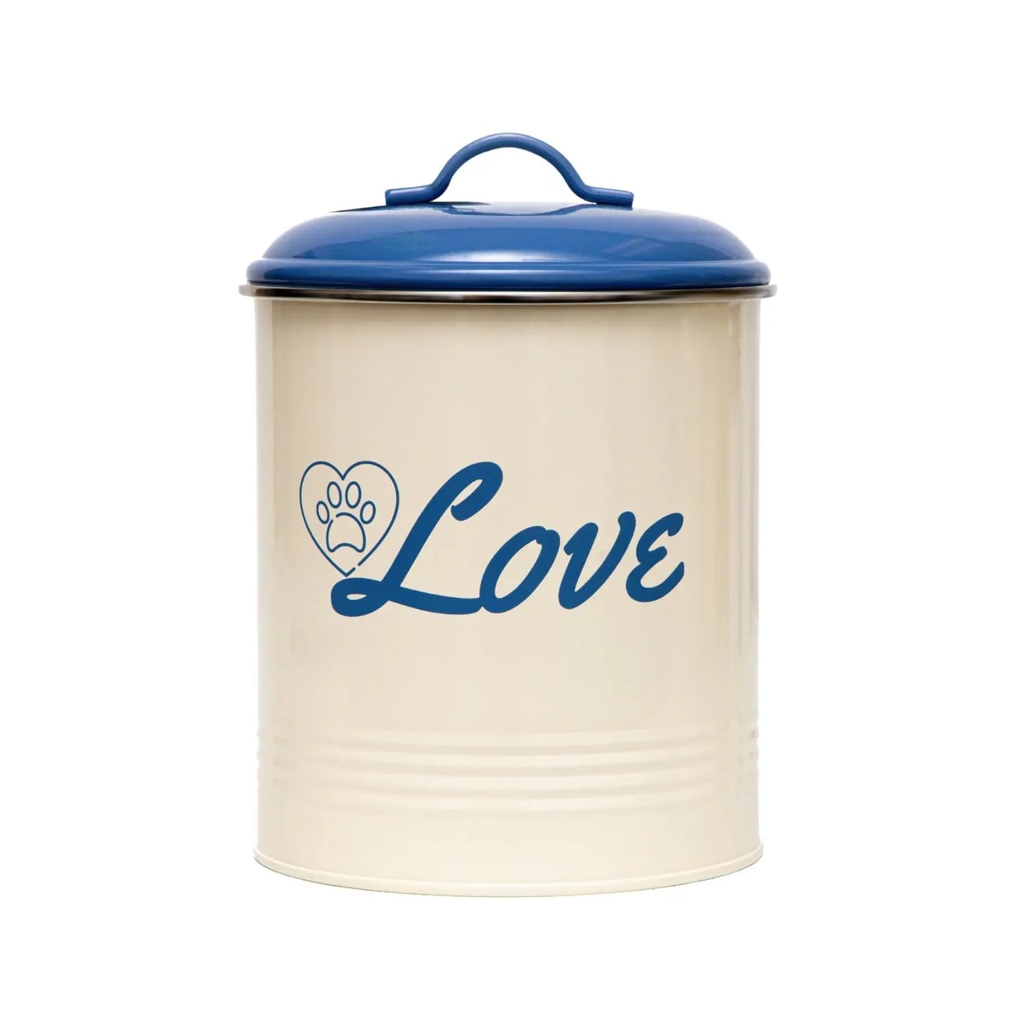Country Living Set of 3 Pet Treat Canisters, Dog Treat Storage – French Blue Lid American Pet Supplies