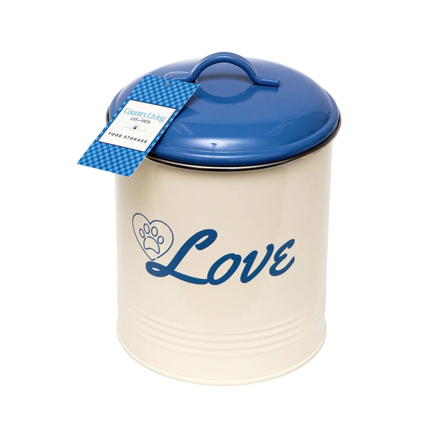 Country Living Set of 3 Pet Treat Canisters, Dog Treat Storage – French Blue Lid American Pet Supplies