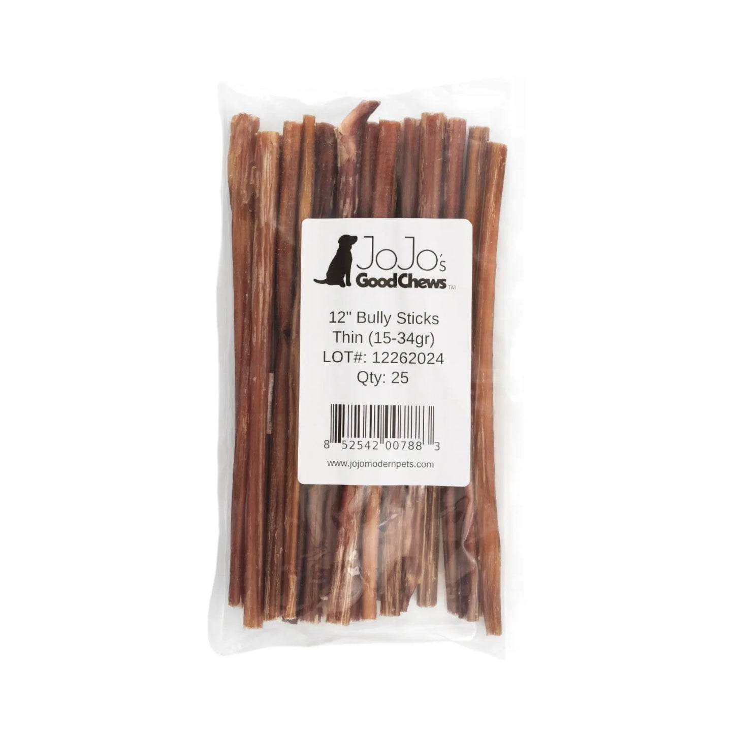 All-Natural Beef Bully Stick Dog Treats – Nutrient-Rich, and High-Protein – 12-Inch Thin (25/Case) American Pet Supplies