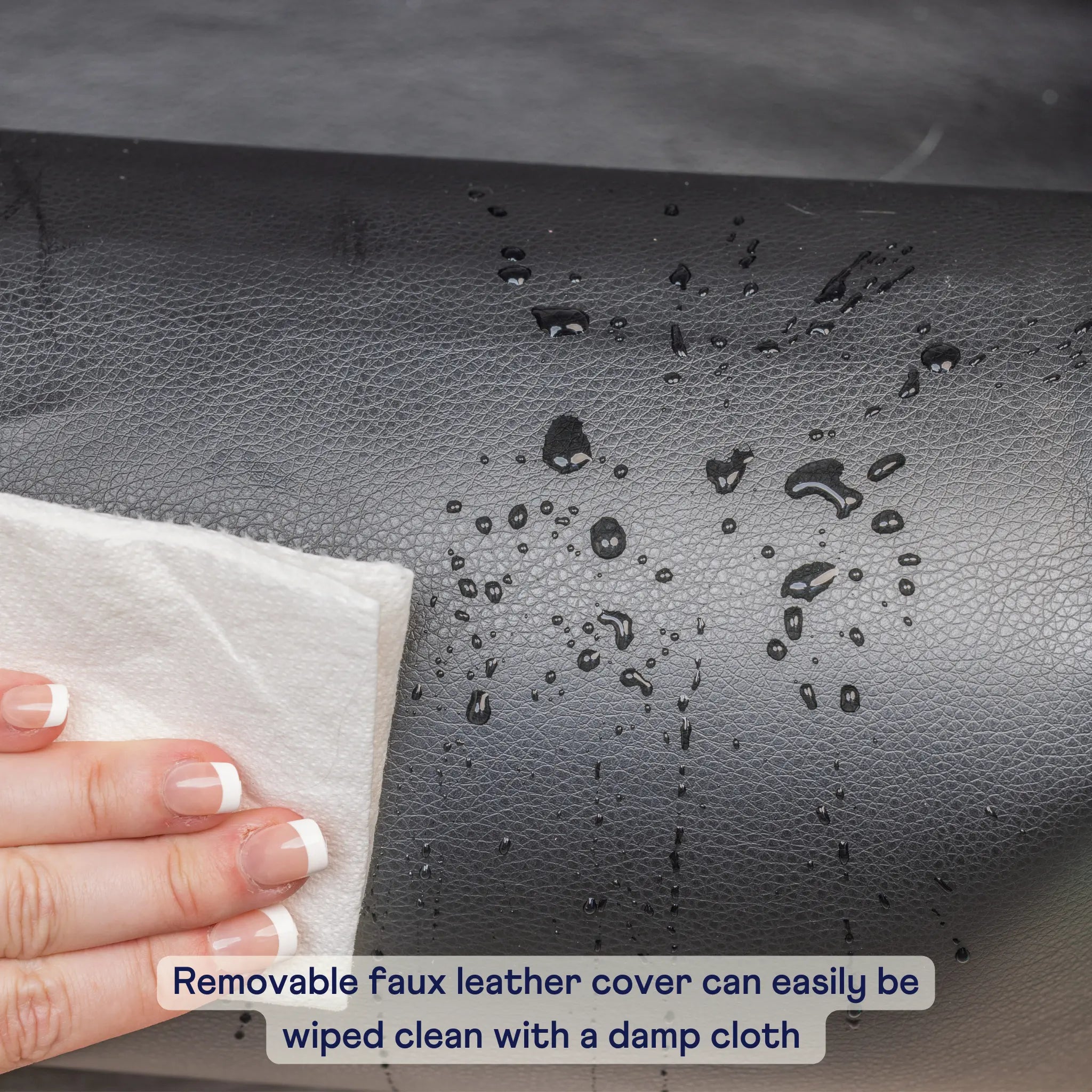 PupProtector™ Faux Leather Memory Foam Dog Car Bed - Black Paw.com