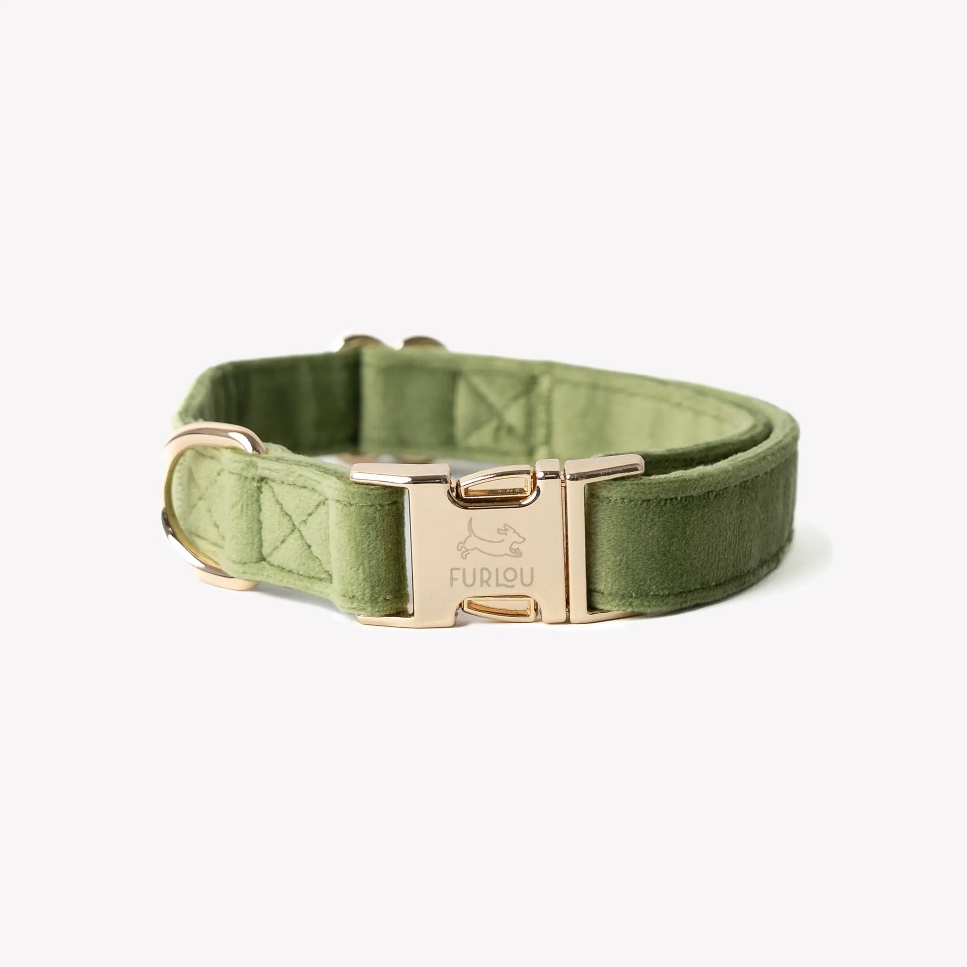 'Green' - Velvet Dog Collar FURLOU