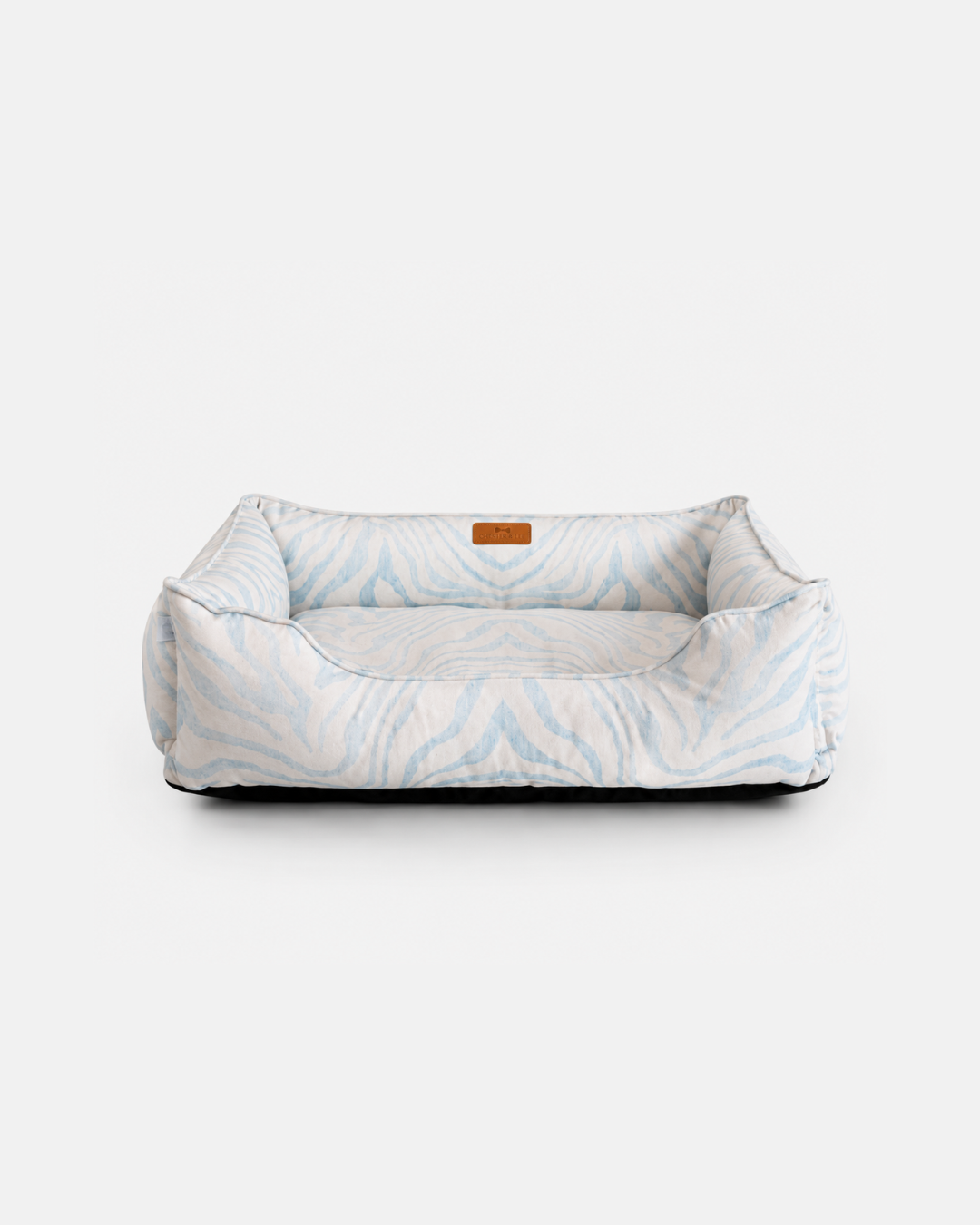 Chester & Lee | Velvet Sleeper Dog Bed Light Blue Zebra