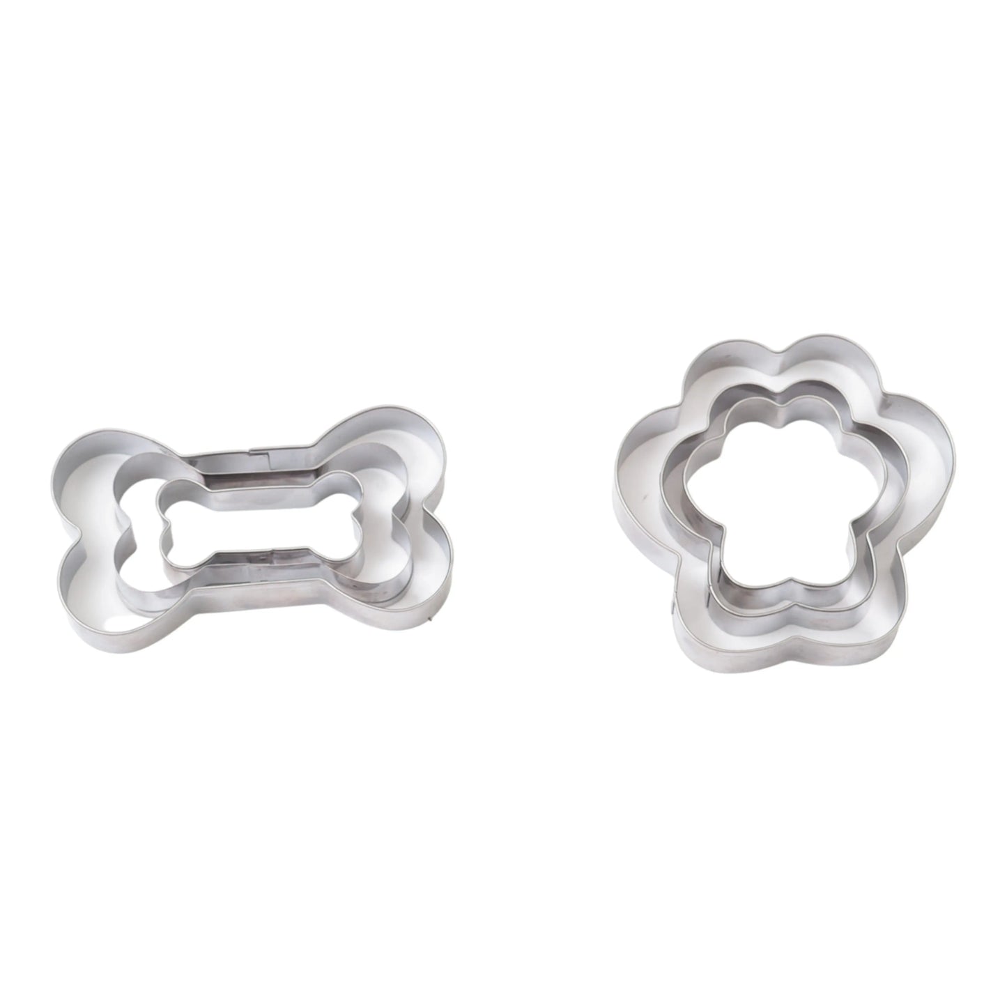 Country Living 6-Piece Stainless Steel Cookie Cutter Set (3 Paw-Shaped, 3 Bone-Shaped) American Pet Supplies