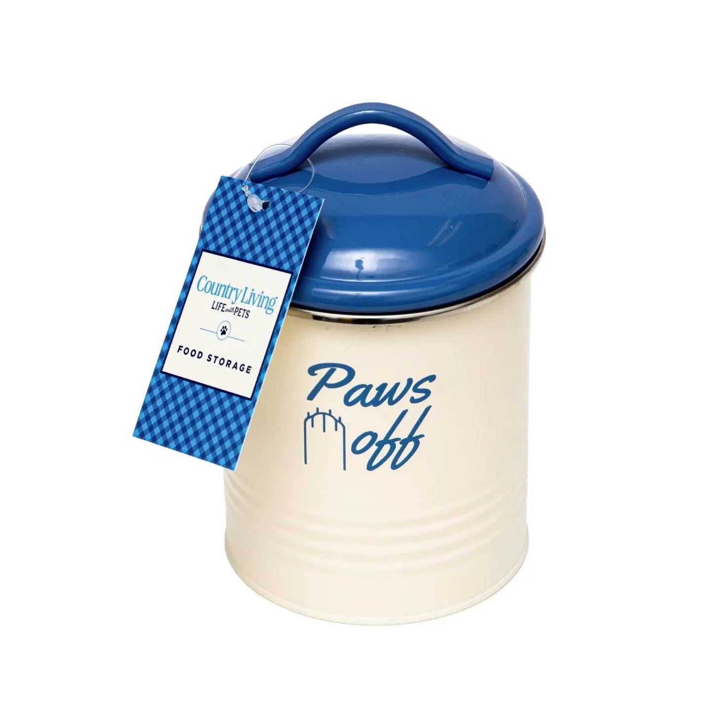 Country Living Set of 3 Pet Treat Canisters, Dog Treat Storage – French Blue Lid American Pet Supplies