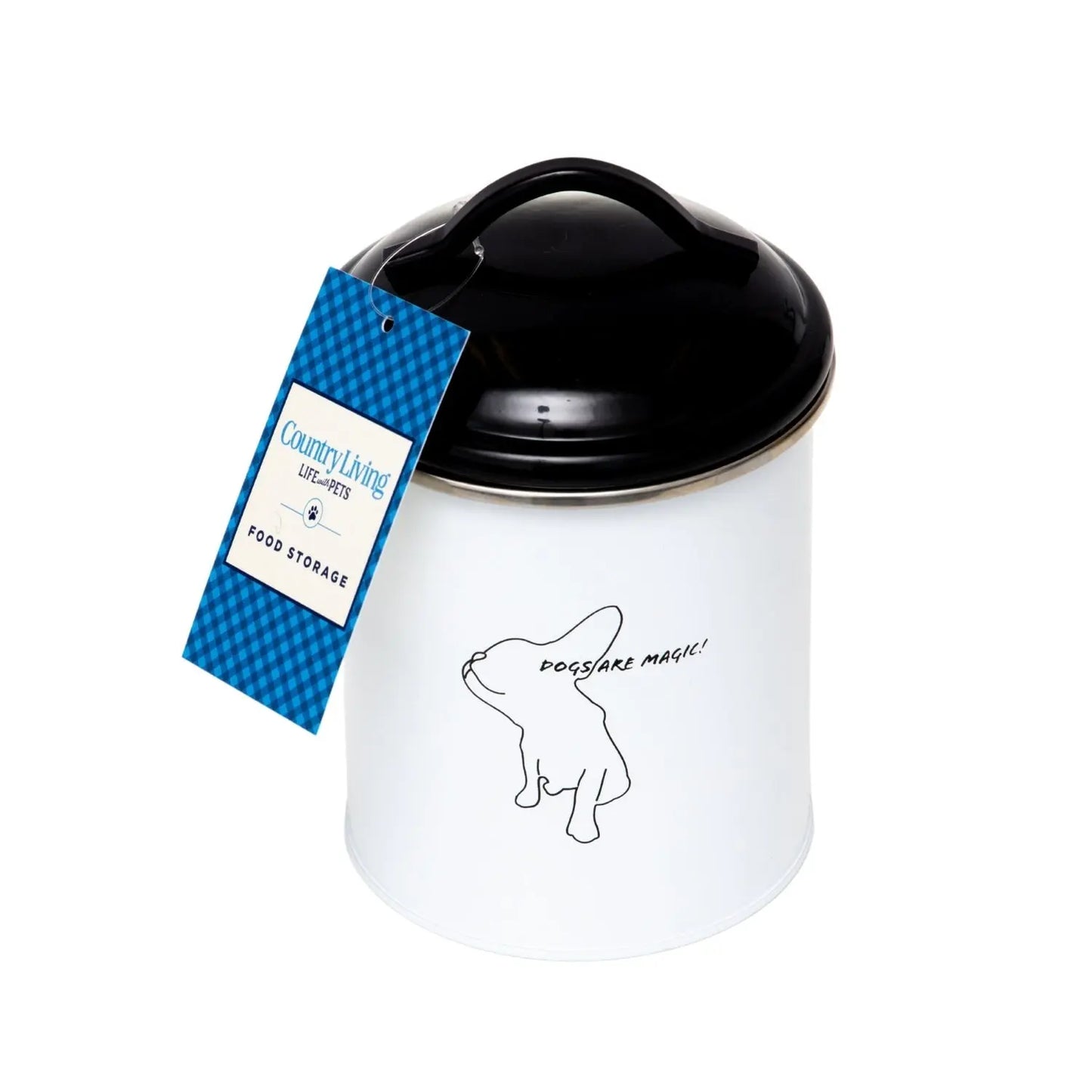 Country Living Set of 3 Pet Treat Storage Canisters – Black & White American Pet Supplies