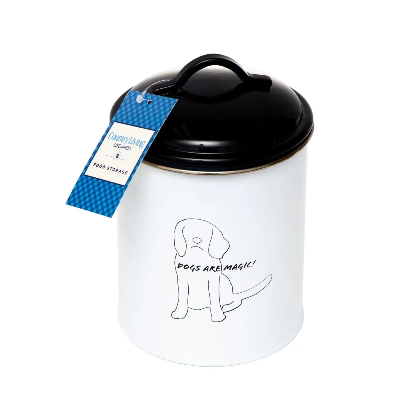 Country Living Set of 3 Pet Treat Storage Canisters – Black & White American Pet Supplies