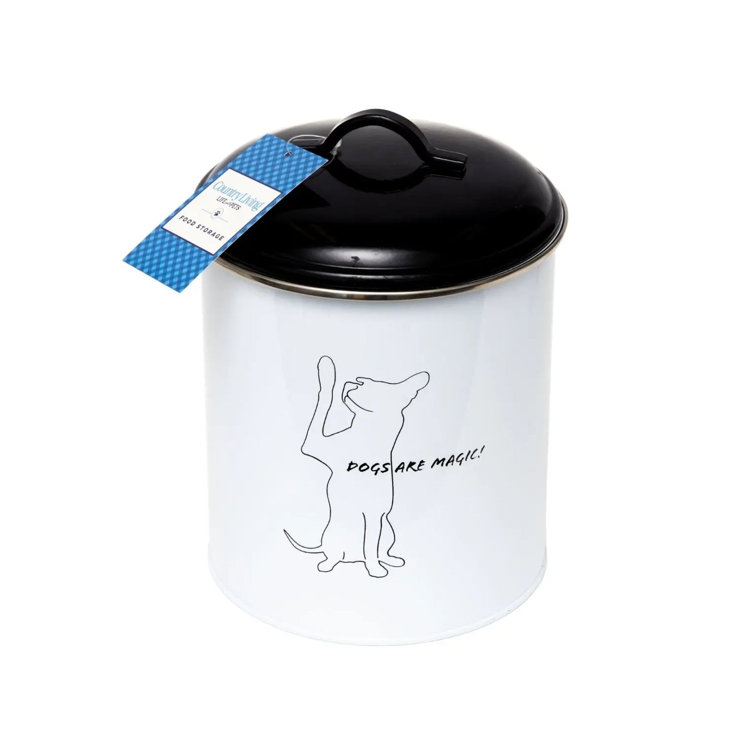 Country Living Set of 3 Pet Treat Storage Canisters – Black & White American Pet Supplies
